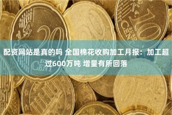 配资网站是真的吗 全国棉花收购加工月报：加工超过600万吨 增量有所回落