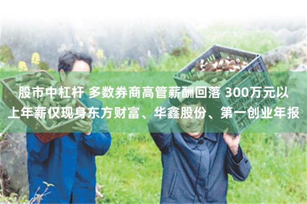 股市中杠杆 多数券商高管薪酬回落 300万元以上年薪仅现身东方财富、华鑫股份、第一创业年报