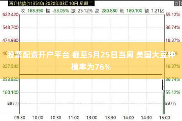 股票配资开户平台 截至5月25日当周 美国大豆种植率为76%